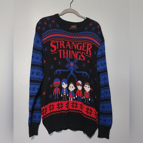Stranger Things Other - Stranger Things Adult Ugly Christmas Sweater 2XL Fair Isle Demogorgon Netflix